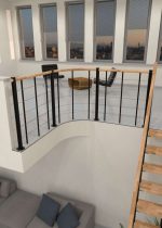 Parapeta margas ar apakšējiem akordiem un koka margām taisni - Image 2